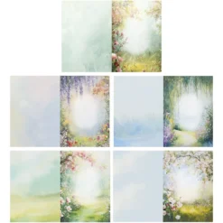 Motiv-Grußkarten, Gartenlandschaften, 11,5cm x 16,5cm, 5 Designs, inkl. Umschläge, 10 Stück
