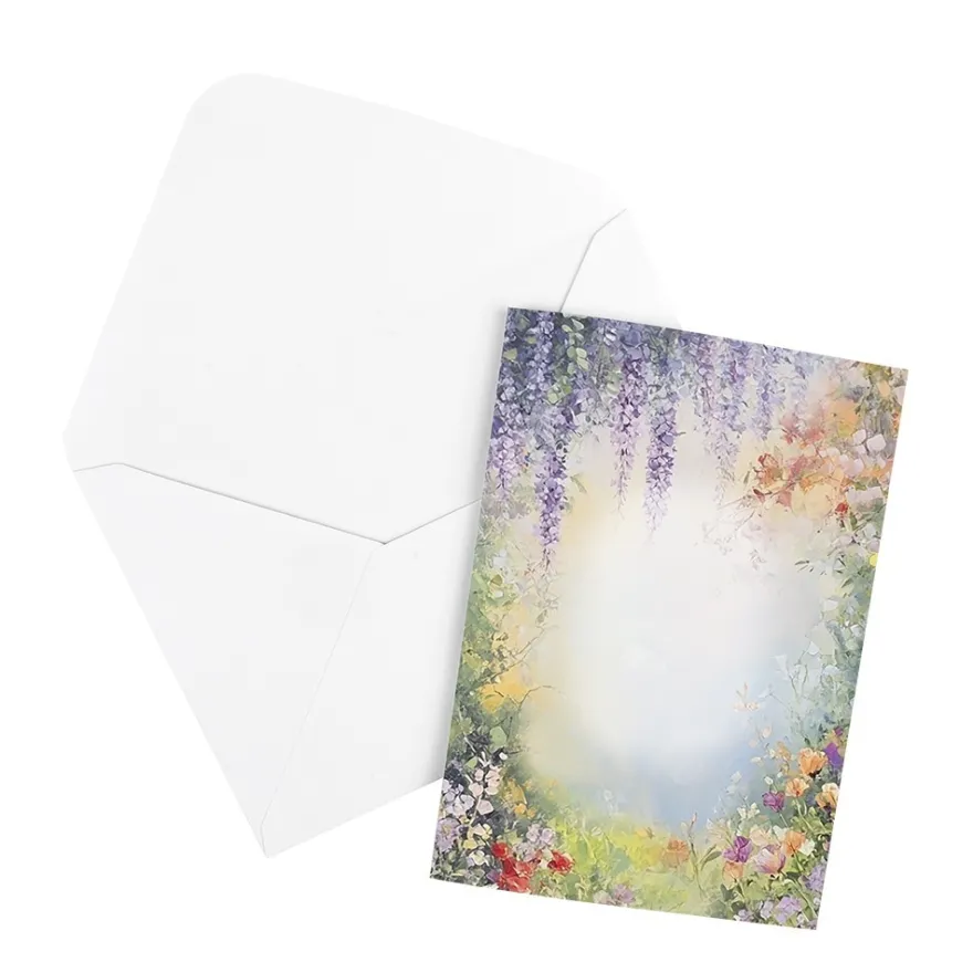 Motiv-Grußkarten, Gartenlandschaften, 11,5cm x 16,5cm, 5 Designs, inkl. Umschläge, 10 Stück