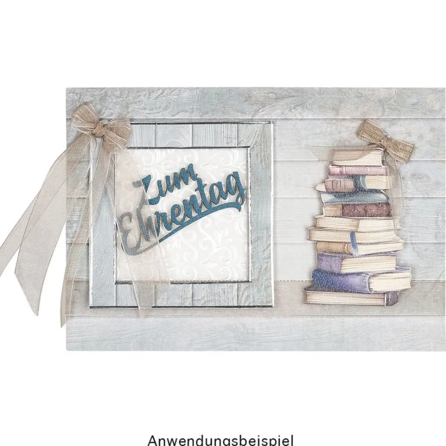 Motiv-Grußkarten, Holzoptik mit Ornamenten, 11,5cm x 16,5cm, 5 Designs, inkl. Umschläge, 10 Stück