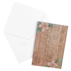 Motiv-Grußkarten, Holzpaneele, Winterzeit, 11,5cm x 16,5cm, 5 Designs, inkl. Umschläge, 10 Stück