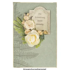 Motiv-Grußkarten, Kondolenz, floral, 11,5 cm x 16,5 cm, versch. Designs, inkl. Umschläge, 10 Stück