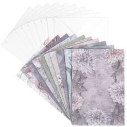 Motiv-Grußkarten, Kondolenz, floral, 11,5 cm x 16,5 cm, versch. Designs, inkl. Umschläge, 10 Stück