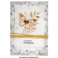 Motiv-Grußkarten, Kondolenz, floral 2, 11,5cm x 16,5cm, 10 Designs, inkl. Umschläge, 10 Stück