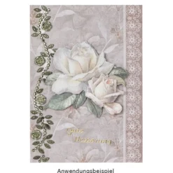 Motiv-Grußkarten, Marmor, Blumen, 11,5cm x 16,5cm, 5 Designs, inkl. Umschläge, 10 Stück
