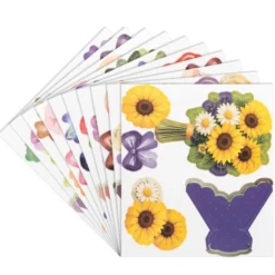 Motiv-Grußkarten, Marmor-Rahmen, 11,5cm x 16,5cm, inkl. Umschläge & 3-D Motive Blumentüten, 10 Stück