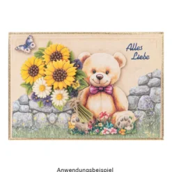 Motiv-Grußkarten, Marmor-Rahmen, 11,5cm x 16,5cm, inkl. Umschläge & 3-D Motive Blumentüten, 10 Stück