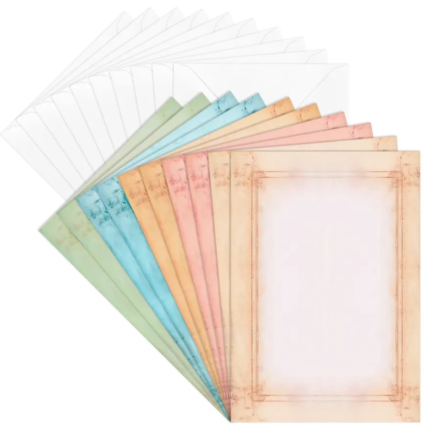 Motiv-Grußkarten, Rahmen, 11,5cm x 16,5cm, 5 Designs, inkl. Umschläge, 10 Stück