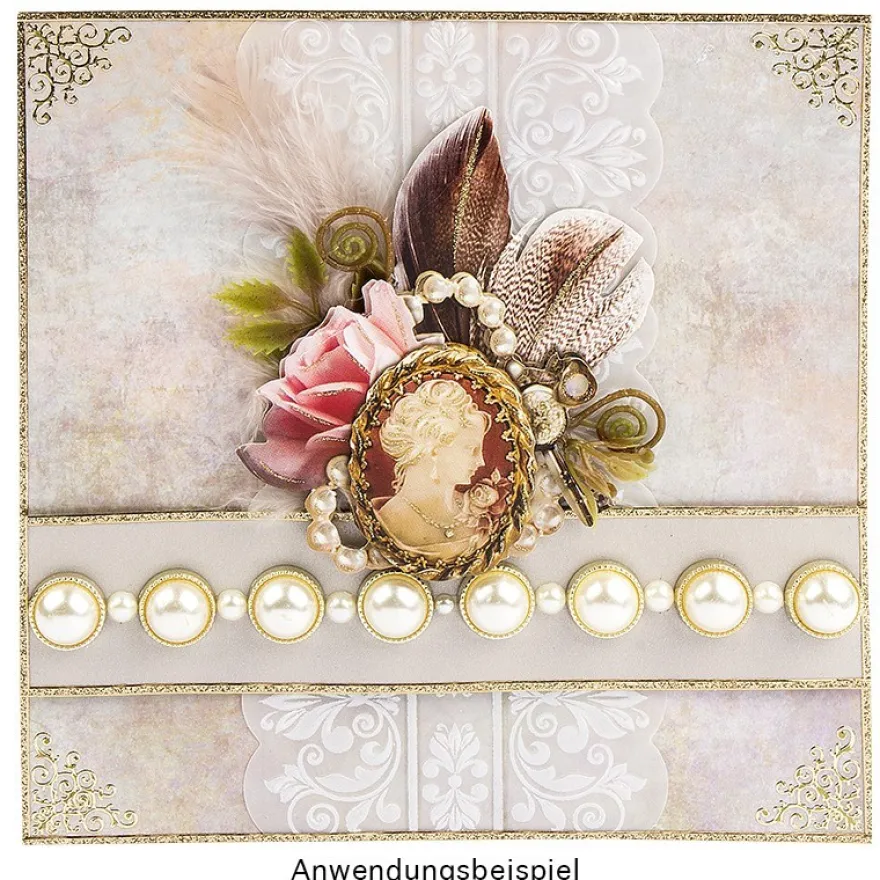 Motiv-Grußkarten, Shabby Chic, B6, 5 versch. Farbtöne, inkl. Umschläge, 10 Stück