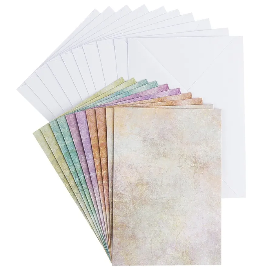Motiv-Grußkarten, Shabby Chic, B6, 5 versch. Farbtöne, inkl. Umschläge, 10 Stück