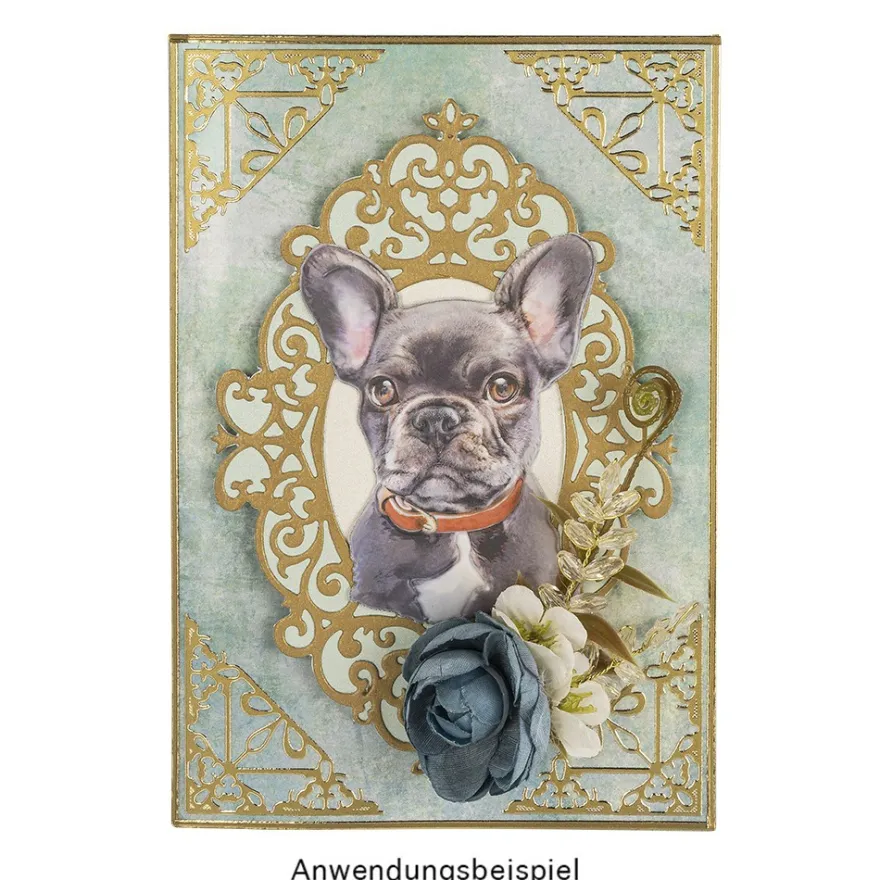 Motiv-Grußkarten, Shabby Chic, B6, 5 versch. Farbtöne, inkl. Umschläge, 10 Stück