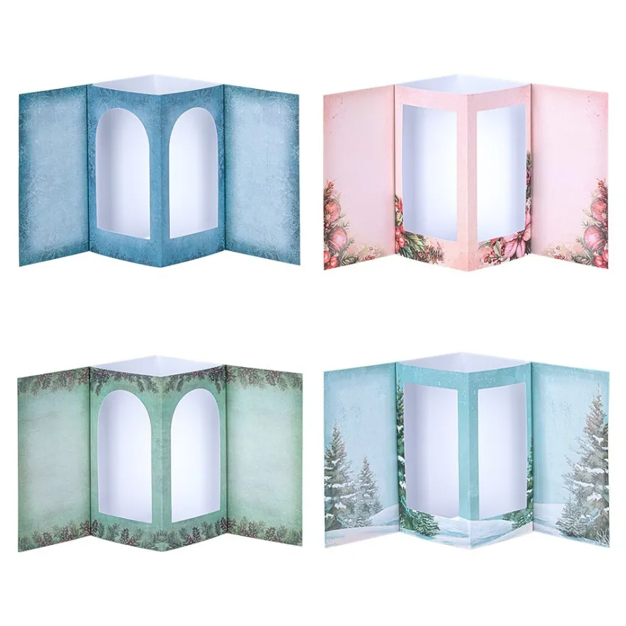 Motiv-Grußkarten & Umschläge, mit Sichtfenster, 8 Designs in 2 Größen, 24-teilig