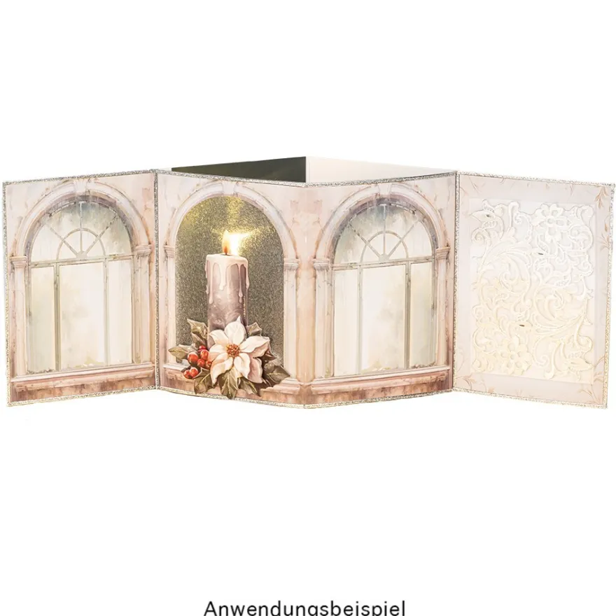 Motiv-Grußkarten & Umschläge, mit Sichtfenster, 8 Designs in 2 Größen, 24-teilig