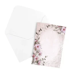 Motiv-Grußkarten, Vintage-Blüten 2, 11,5cm x 16,5cm, 5 Designs, inkl. Umschläge, 10 Stück