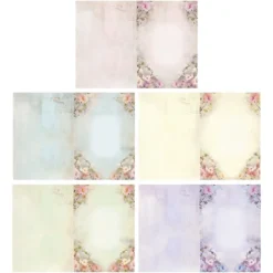 Motiv-Grußkarten, Vintage-Blüten, 11,5cm x 16,5cm, 5 Designs, inkl. Umschläge, 10 Stück