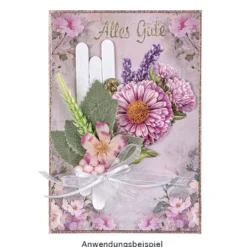 Motiv-Grußkarten, Vintage-Blüten, 11,5cm x 16,5cm, 5 Designs, inkl. Umschläge, 10 Stück