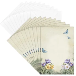 Motiv-Grußkarten, Vintage-Frühblüher, 11,5cm x 16,5cm, 2 Designs, inkl. Umschläge, 10 Stück