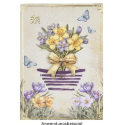 Motiv-Grußkarten, Vintage-Frühblüher, 11,5cm x 16,5cm, 2 Designs, inkl. Umschläge, 10 Stück