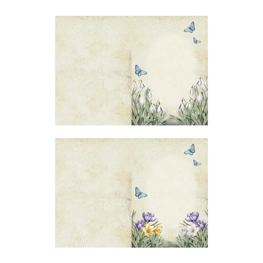 Motiv-Grußkarten, Vintage-Frühblüher, 11,5cm x 16,5cm, 2 Designs, inkl. Umschläge, 10 Stück