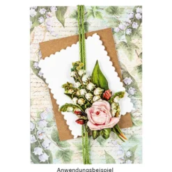 Motiv-Grußkarten, Vintage-Maiglöckchen, 11,5 cm x 16,5 cm, 5 Designs, inkl. Umschläge, 10 Stück