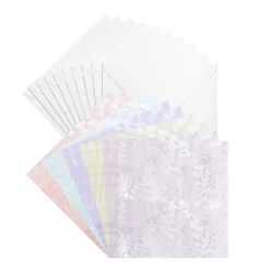 Motiv-Grußkarten, Vintage-Ornamentik, 5 Farben, 16cm x 16cm, inkl. Umschläge, 10 Stück