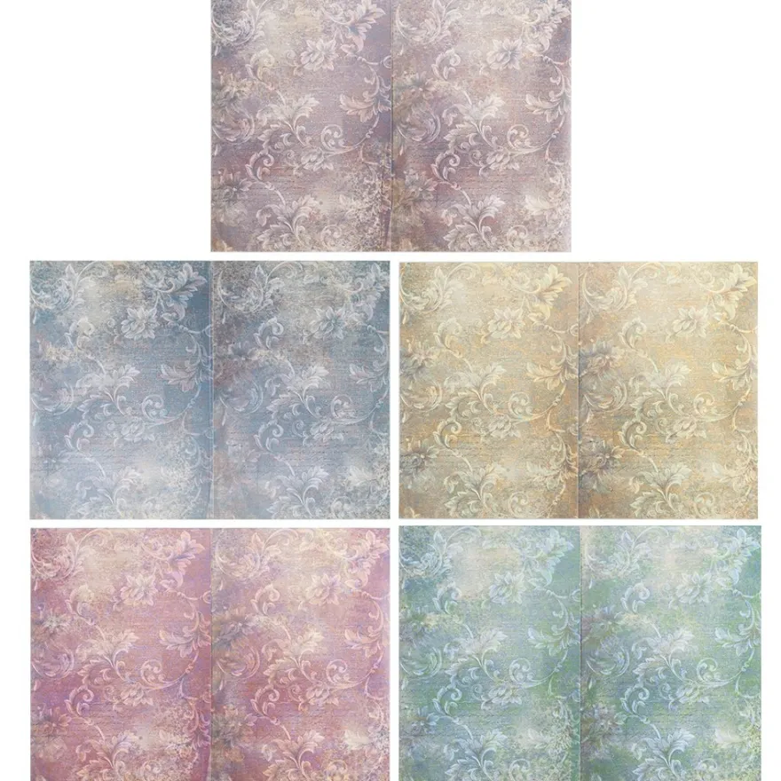 Motiv-Grußkarten, Vintage-Ornamentik 2, 5 Farben, 11,5cm x 16,5cm, inkl. Umschläge, 10 Stück