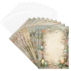 Motiv-Grußkarten, Vintage-Ostern 1, 5 Designs, 11,5cm x 16,5cm, inkl. Umschläge, 10 Stück