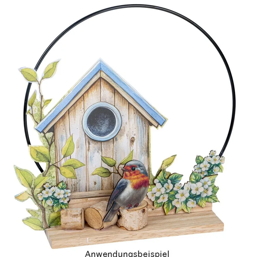 Motiv-Grußkarten, Vogelhäuser, 16cm x 16cm, 5 Designs, inkl. Umschläge, 10 Stück