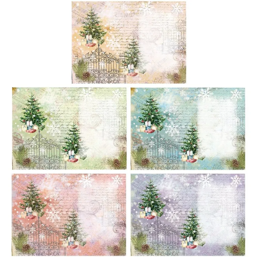 Motiv-Grußkarten, Weihnachten, 11,5cm x 16,5cm, 5 Designs, inkl. Umschläge, 10 Stück