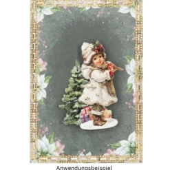 Motiv-Grußkarten, Weihnachtssterne, 11,5cm x 16,5cm, 230g/m², 5 Designs, inkl. Umschläge, 10 Stück