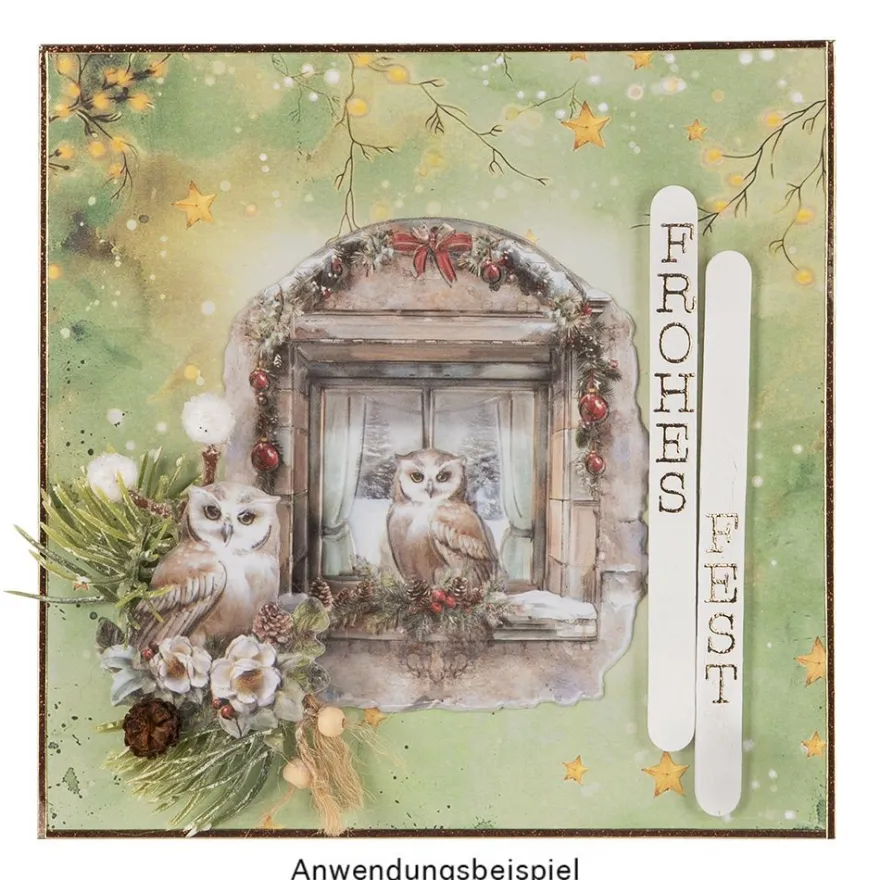 Motiv-Grußkarten, Wintergrüße 1, 16cm x 16cm, 2 Designs, inkl. Umschläge, 10 Stück