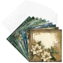 Motiv-Grußkarten, Winter/Weihnachten, 10 Designs, 16cm x 16cm, inkl. Umschläge, 10 Stück