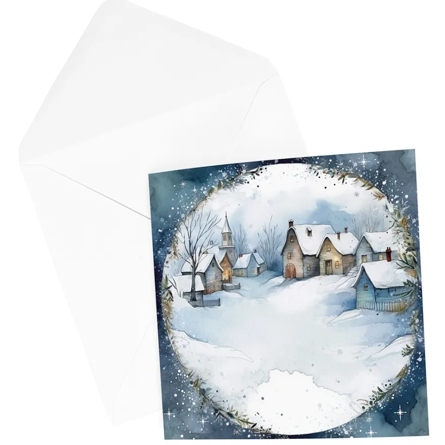 Motiv-Grußkarten, Winter/Weihnachten, 10 Designs, 16cm x 16cm, inkl. Umschläge, 10 Stück