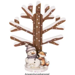 Motiv-Holz-Laserbogen, Winter & Weihnachten, DIN A4, 2mm stark, farbig bedruckt, 5 Stück