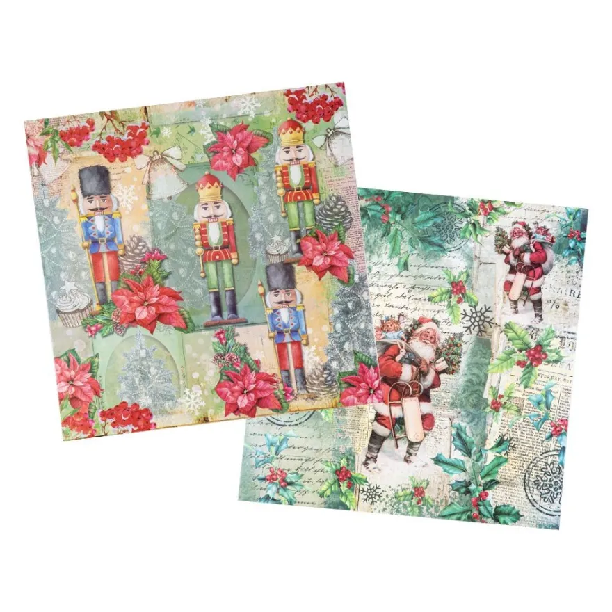 Motiv-Reispapiere, Winter/Weihnachten 1, 30cm x 30cm, 30g/m², 10 verschiedene Designs, 10 Stück