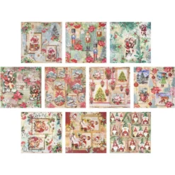 Motiv-Reispapiere, Winter/Weihnachten 1, 30cm x 30cm, 30g/m², 10 verschiedene Designs, 10 Stück