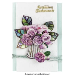 Motiv-Spiegelkarton, Blatt-Ornamentik, 4 verschiedene Designs, DIN A4, 20 Bogen