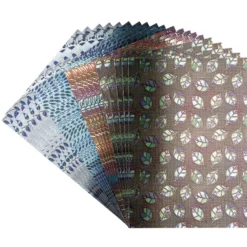Motiv-Spiegelkarton, Blatt-Ornamentik, 4 verschiedene Designs, DIN A4, 20 Bogen