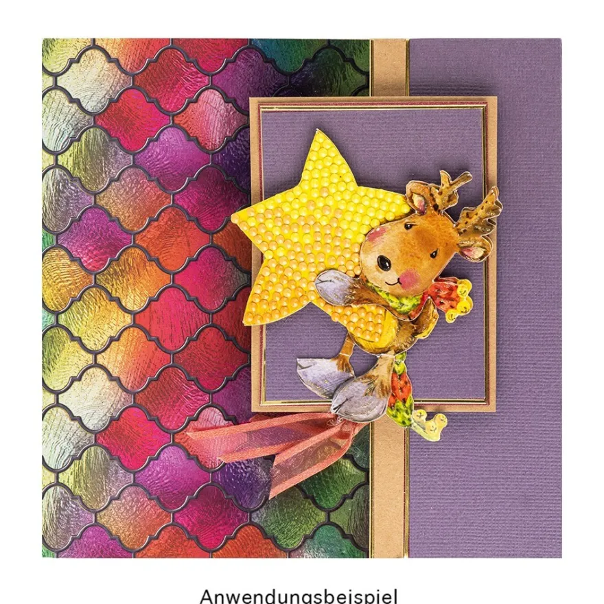 Motiv-Spiegelkarton, Buntglas-Effekte, 4 verschiedene Designs, DIN A4, 20 Bogen
