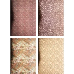Motiv-Spiegelkarton, Metall-Ornamentik, 4 verschiedene Designs, DIN A4, 20 Bogen