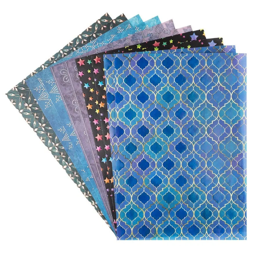 Motiv-Transparentpapiere Deluxe, Ornamente, DIN A4, 150g/m², verschiedene Designs, geprägt, 10 Bogen