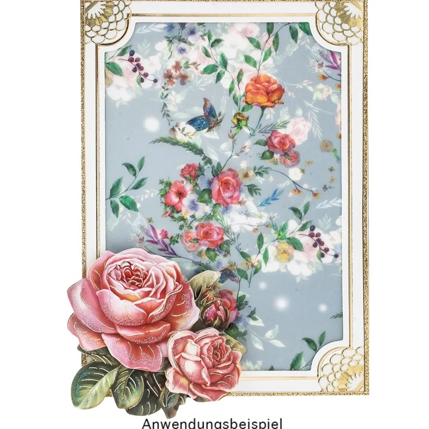 Motiv-Transparentpapiere Deluxe, Blumen 1, DIN A4, 150g/m², verschiedene Designs, geprägt, 10 Bogen