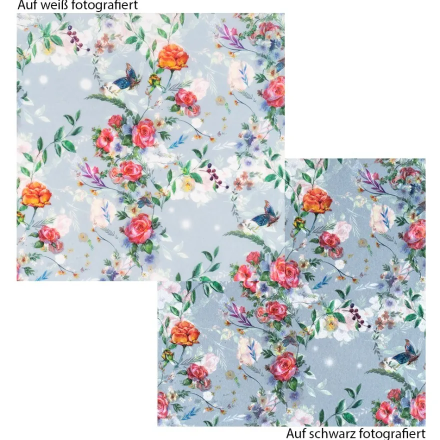 Motiv-Transparentpapiere Deluxe, Blumen 1, DIN A4, 150g/m², verschiedene Designs, geprägt, 10 Bogen