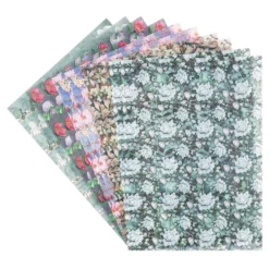 Motiv-Transparentpapiere Deluxe, Blumen 2, DIN A4, 150g/m², verschiedene Designs, geprägt, 10 Bogen