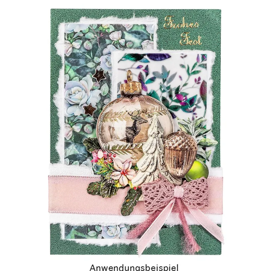 Motiv-Transparentpapiere Deluxe, Blumen 2, DIN A4, 150g/m², verschiedene Designs, geprägt, 10 Bogen