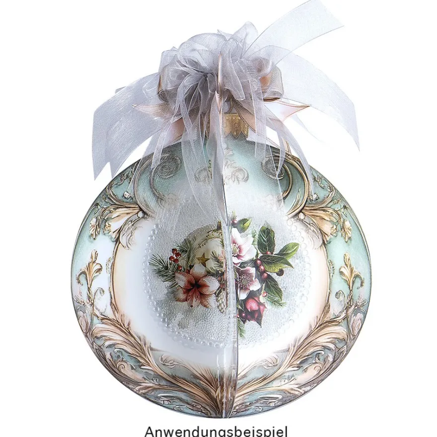 Motiv-Windradfolien, Weihnachtskugeln 3, 19,3cm x 23,3cm, 500µ, 2 Designs, 8 Stück