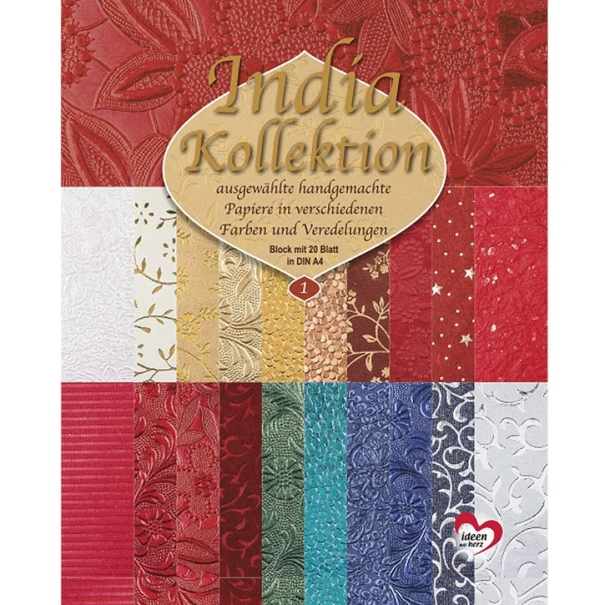 Naturpapiere, India Kollektion, DIN A4, Block mit 20 Blatt, Sortierung 1