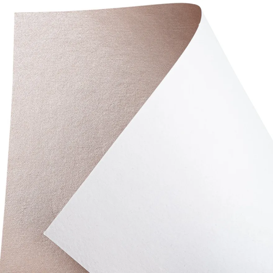 Naturpapiere, metallic, DIN A4, altrosa, handgemacht, ideal zum Prägen geeignet, 24 Bogen