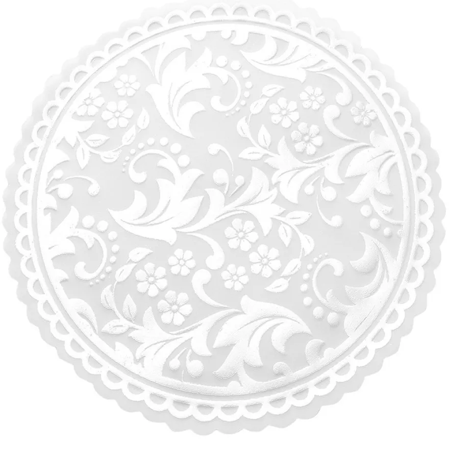 Noblesse Zierdeckchen rund, Transparentpapier, Ø 13cm, weiß, 20 Stück