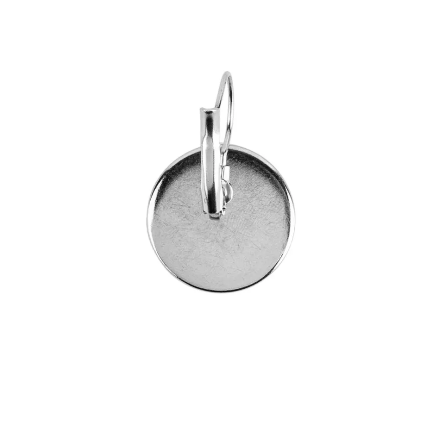 Ohranhänger mit Fassung, Ø 20mm, silber, 4 Stück