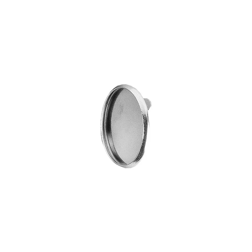 Ohrclips mit Fassung, Ø 18mm, silber, 4 Stück